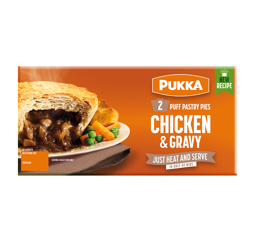 Pukka 2 Chicken and gravy puff pastry pies